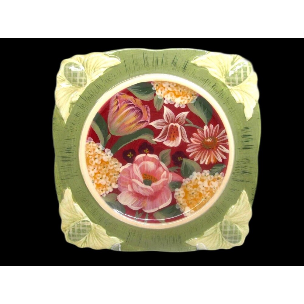 Certified International Floral Tapestry Pamela Gladding 11.5" Square Plate